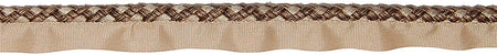Hallis Jazz Plaited Flanged Cord Trimming Brown Linen