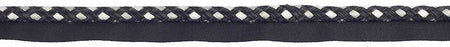 Hallis Jazz Plaited Flanged Cord Trimming Black Cream