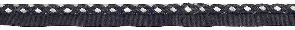 Hallis Jazz Plaited Flanged Cord Trimming Black Cream
