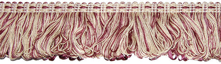 Hallis Jazz Ribbon Fringe Trimming Aubergine Linen