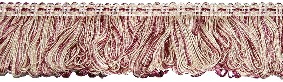 Hallis Jazz Ribbon Fringe Trimming Aubergine Linen