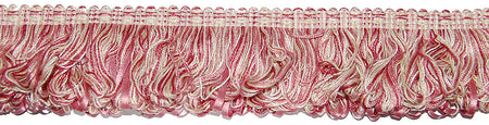 Hallis Jazz Ribbon Fringe Trimming Pink Cream