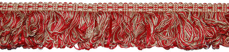 Hallis Jazz Ribbon Fringe Trimming Red Linen