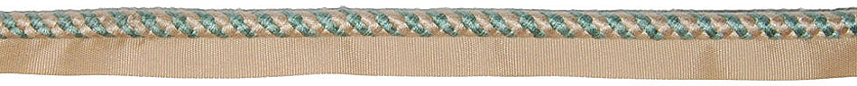 Hallis Jazz Spiral Flanged Cord Trimming Aqua Linen