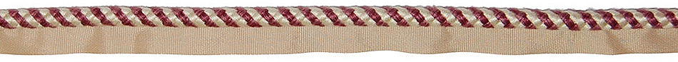 Hallis Jazz Spiral Flanged Cord Trimming Aubergine Linen