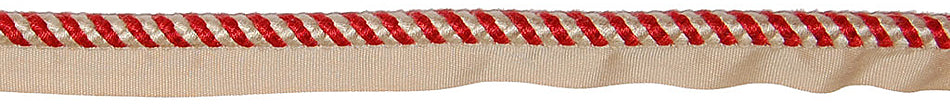 Hallis Jazz Spiral Flanged Cord Trimming Red Linen