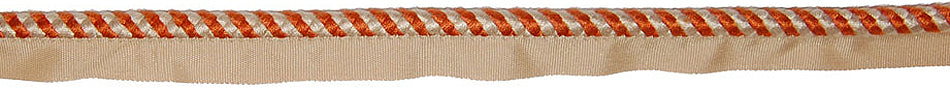 Hallis Jazz Spiral Flanged Cord Trimming Orange Linen