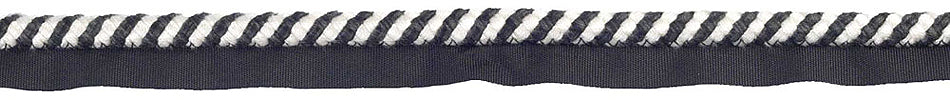 Hallis Jazz Spiral Flanged Cord Trimming Black Cream