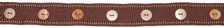 Hallis Opus Wide Button Braid Trimming, Chocolate