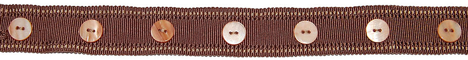Hallis Opus Wide Button Braid Trimming, Chocolate