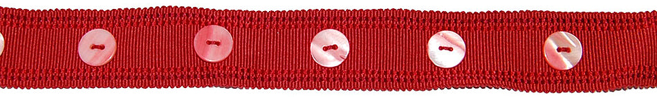 Hallis Opus Wide Button Braid Trimming, Brick Red
