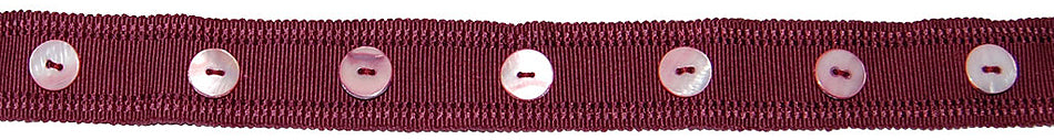Hallis Opus Wide Button Braid Trimming, Damson