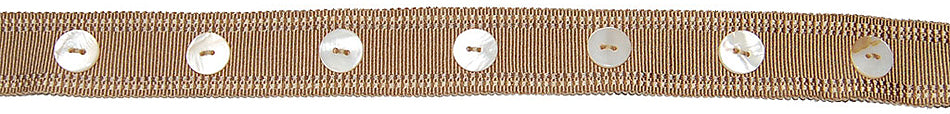Hallis Opus Wide Button Braid Trimming, Mocha