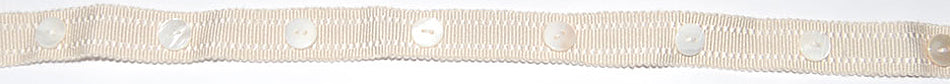 Hallis Opus Narrow Button Braid Trimming, Pearl
