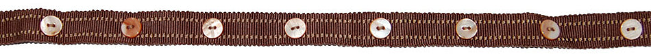 Hallis Opus Narrow Button Braid Trimming, Chocolate