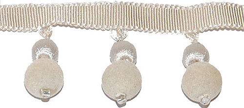 Hallis Opus Suede Ball Tassel Trimming, Pearl