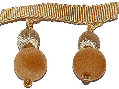 Hallis Opus Suede Ball Tassel Trimming, Soft Gold