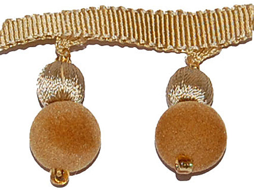 Hallis Opus Suede Ball Tassel Trimming, Soft Gold