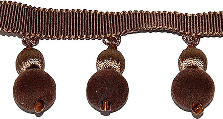 Hallis Opus Suede Ball Tassel Trimming, Chocolate