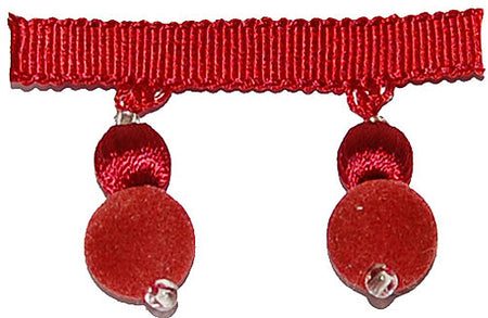 Hallis Opus Suede Ball Tassel Trimming, Brick Red