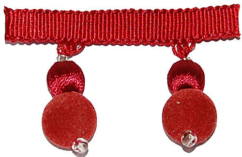 Hallis Opus Suede Ball Tassel Trimming, Brick Red