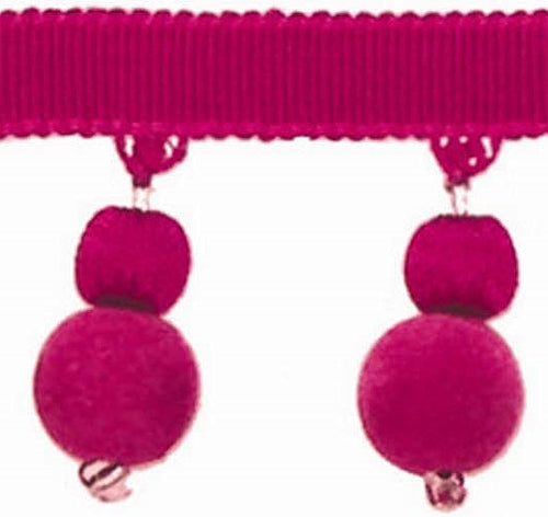 Hallis Opus Suede Ball Tassel Trimming, Fuchsia