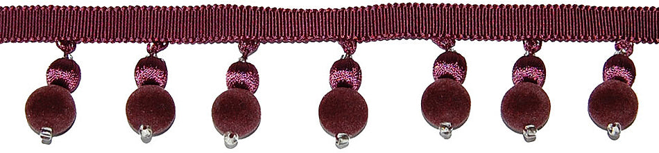 Hallis Opus Suede Ball Tassel Trimming, Damson