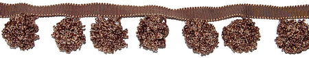 Hallis Opus Pom Pom Tassel Trimming, Chocolate
