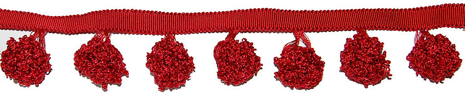 Hallis Opus Pom Pom Tassel Trimming, Brick Red