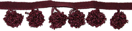 Hallis Opus Pom Pom Tassel Trimming, Damson