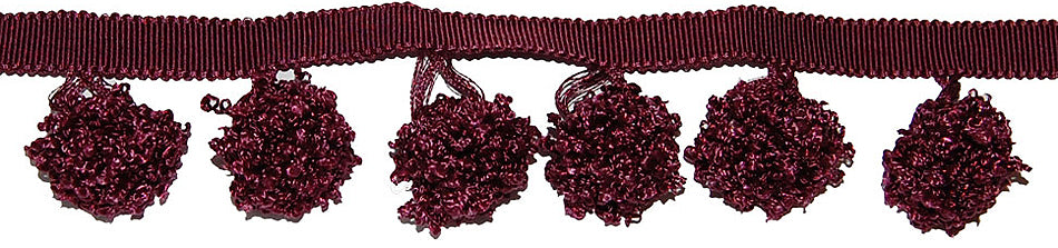 Hallis Opus Pom Pom Tassel Trimming, Damson