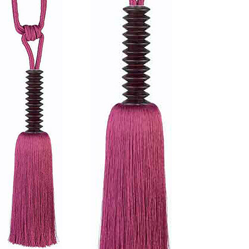 Hallis Rotini Rope Curtain Tieback, Wood, Fuchsia