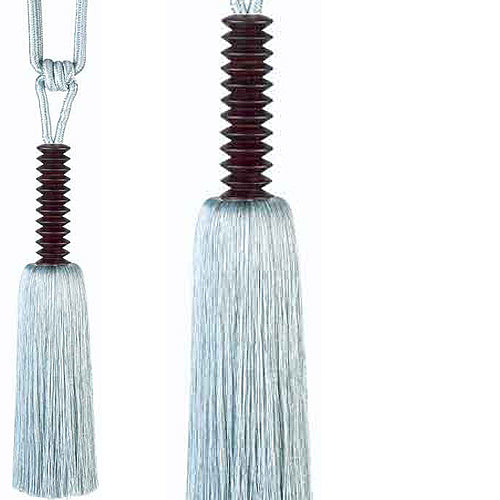 Hallis Rotini Rope Curtain Tieback, Wood, Blue/Grey