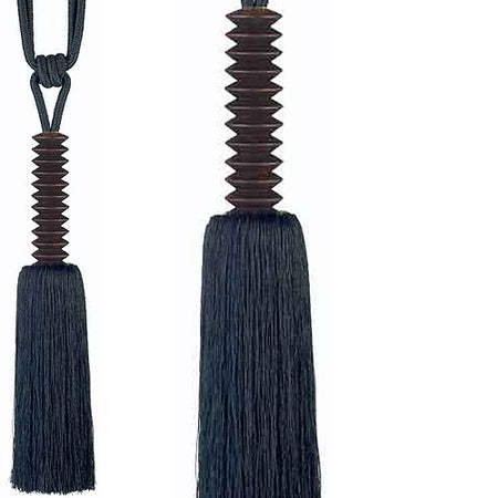 Hallis Rotini Rope Curtain Tieback, Wood, Black
