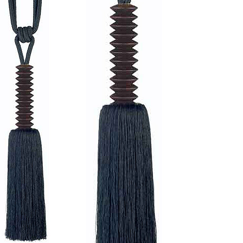 Hallis Rotini Rope Curtain Tieback, Wood, Black
