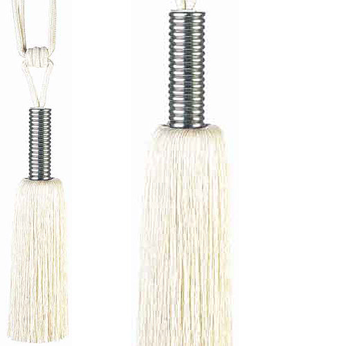 Hallis Rotini Rope Curtain Tieback, Nickel, Ivory