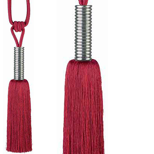 Hallis Rotini Rope Curtain Tieback, Nickel, Scarlet