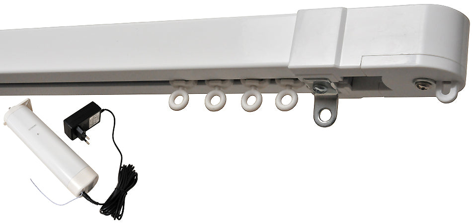 Renaissance Glide-Aside Motorised Curtain Track, Battery, White