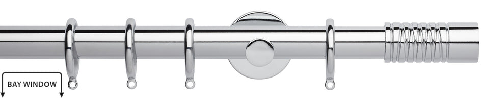 Neo 35mm Bay Window Pole, Chrome, Wired Barrel