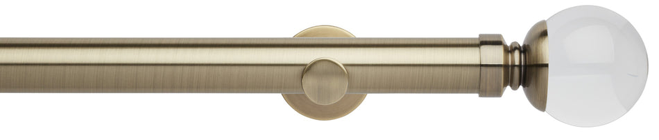 Neo Premium 35mm Eyelet Pole Spun Brass Clear Ball