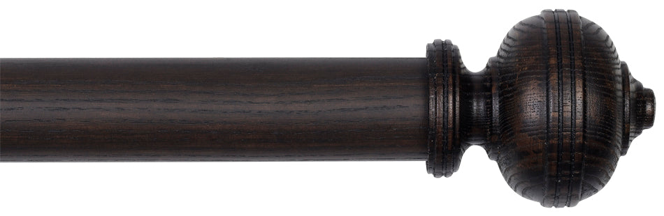 Byron Rustica 35mm 45mm Curtain Pole Burnt Oak Remy