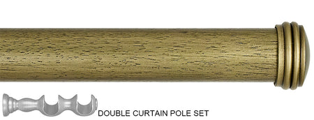 Byron Floral Romantics 35mm 55mm Double Pole Antiqued Gold Endcap