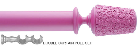 Byron Floral Neon 35mm Double Pole Fuchsia Daisy