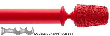 Byron Floral Neon 35mm Double Pole Red Daisy