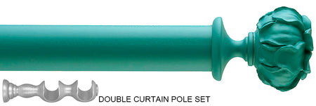 Byron Floral Neon 35mm Double Pole Turquoise Peony