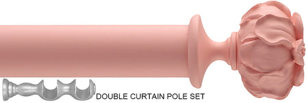 Byron Floral Neon 35mm Double Pole Baby Pink Peony