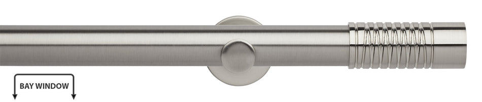 Neo 35mm Eyelet Bay Window Pole, Stainless Steel, Wired Barrel