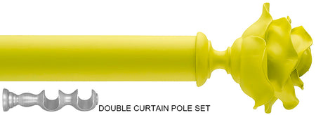 Byron Floral Neon 35mm 55mm Double Pole Lime Green Rose