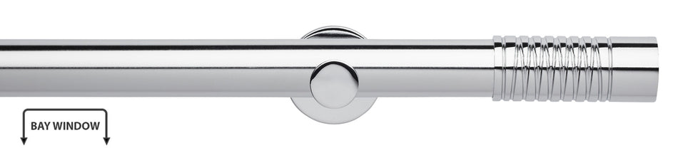 Neo 35mm Eyelet Bay Window Pole, Chrome, Wired Barrel