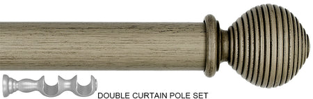 Byron Barnwood 35mm 45mm Double Pole Barnwood Grey, Ives